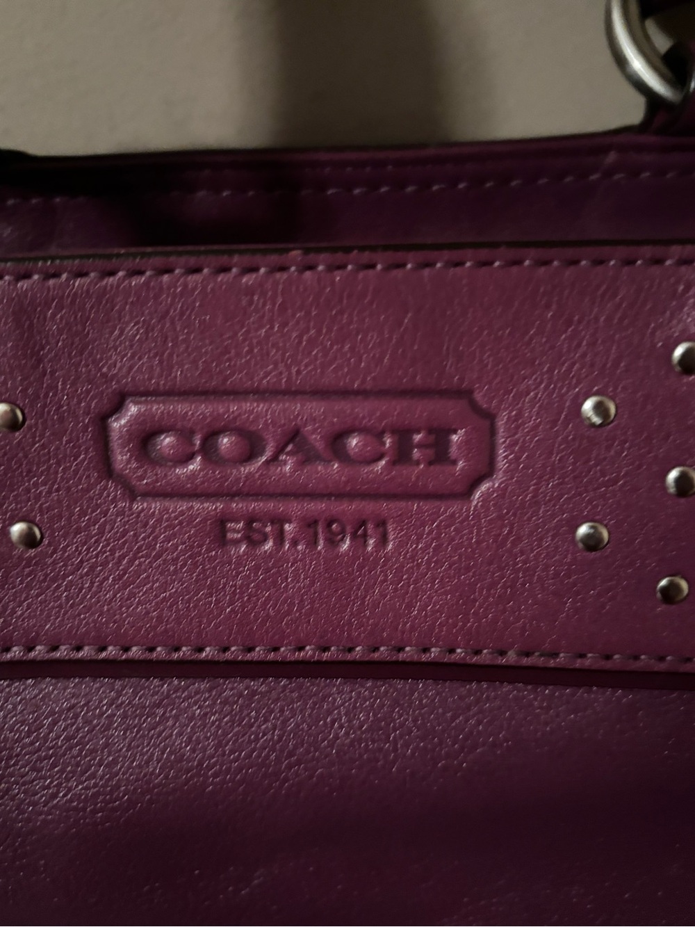 COACH ZOE EAST WEST TOTE  PLUM - Picture 2 of 12